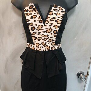 Guess L.A. Leopard Strapless Mini